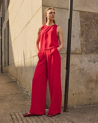 Sleeveless Blouse with Buttons at Sides