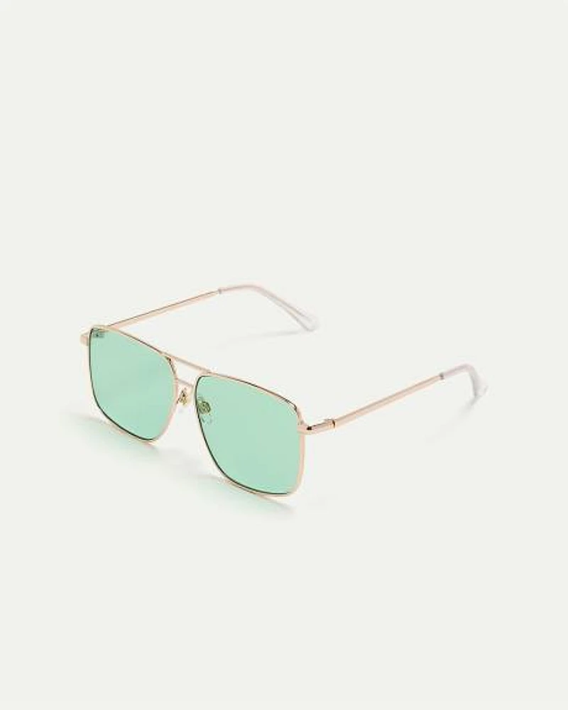 Lunettes de soleil rétro à monture carrée