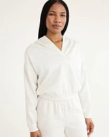 Hooded Pullover with V Neckline