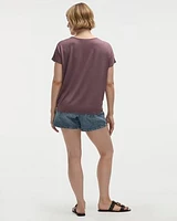 Short-Dolman-Sleeve Boat-Neck T-Shirt