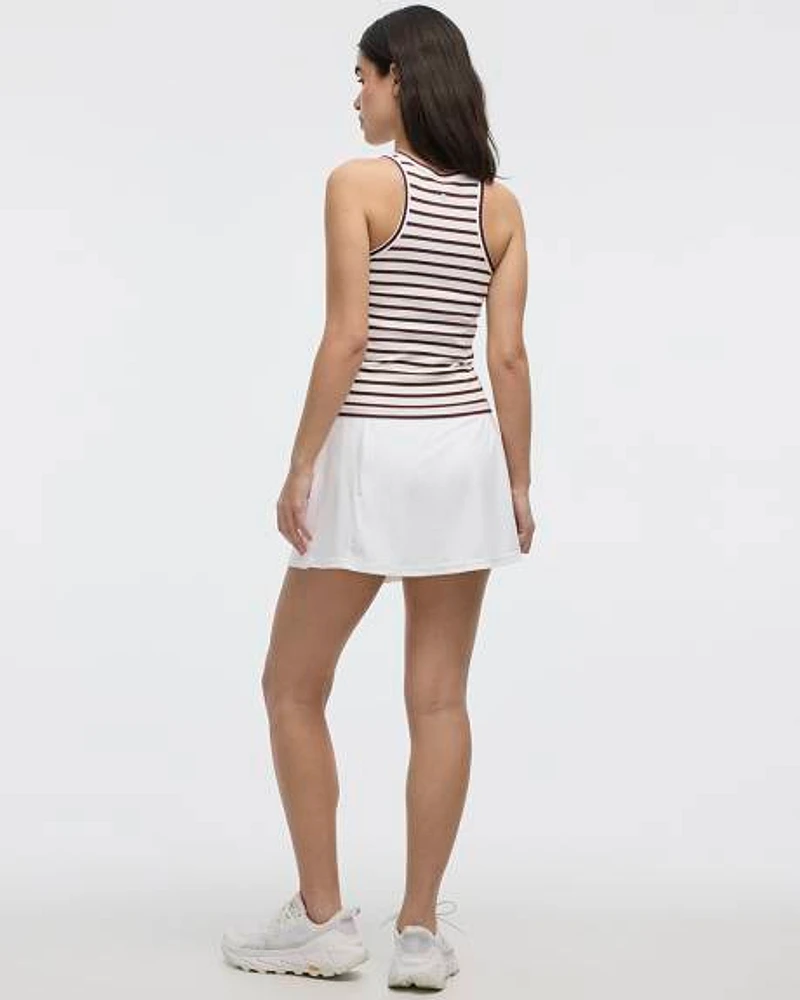 Camisole côtelée ajustée à rayures