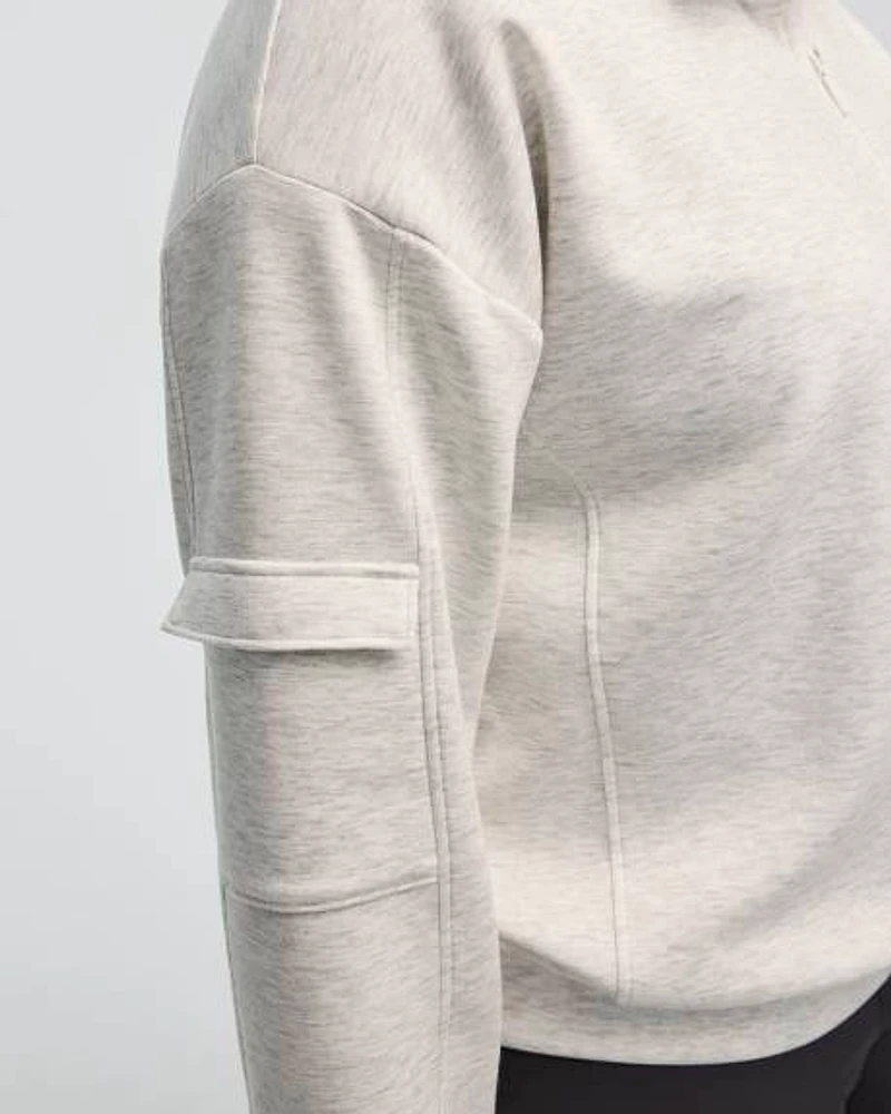 Long-Sleeve Half-Zip Mock-Neck Pullover