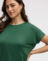 Short-Dolman-Sleeve Boat-Neck T-Shirt