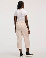 Cropped Wide-Leg Linen-Blend Pant