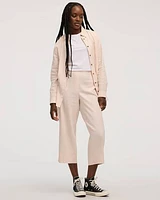 Cropped Wide-Leg Linen-Blend Pant