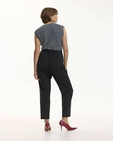 Tapered-Leg High-Rise Pant with Sash