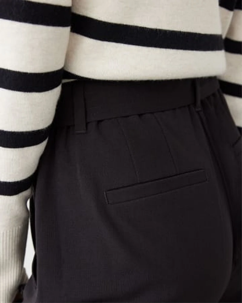 Tapered-Leg High-Rise Pant with Sash