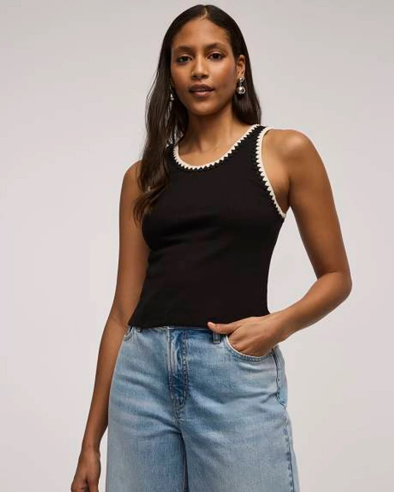 Scoop-Neck Ribbed Tank