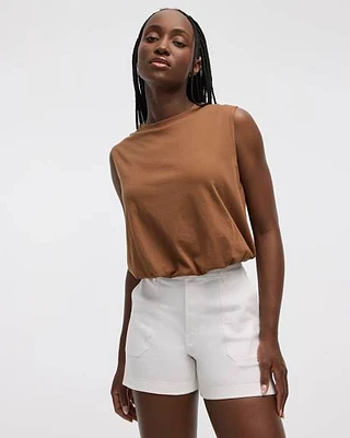 Crew-Neck Tank with Bubble Hem