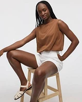Crew-Neck Tank with Bubble Hem