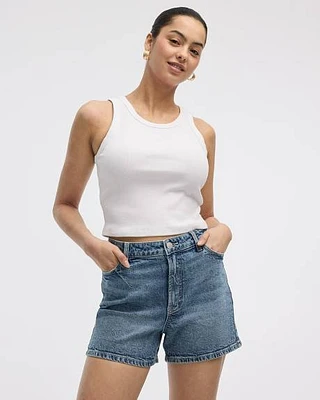 Camisole côtelée à col rond