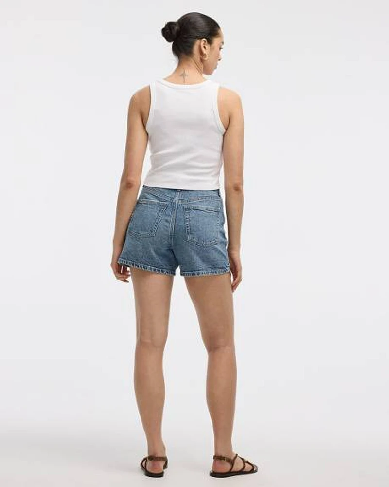 Camisole côtelée à col rond