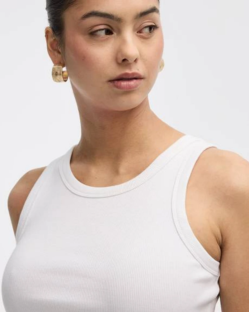 Camisole côtelée à col rond