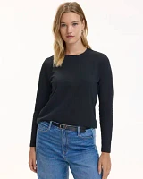 Long-Sleeve Crew-Neck Cotton Tee