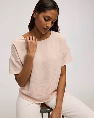 Blouse t-shirt à col rond et manches courtes