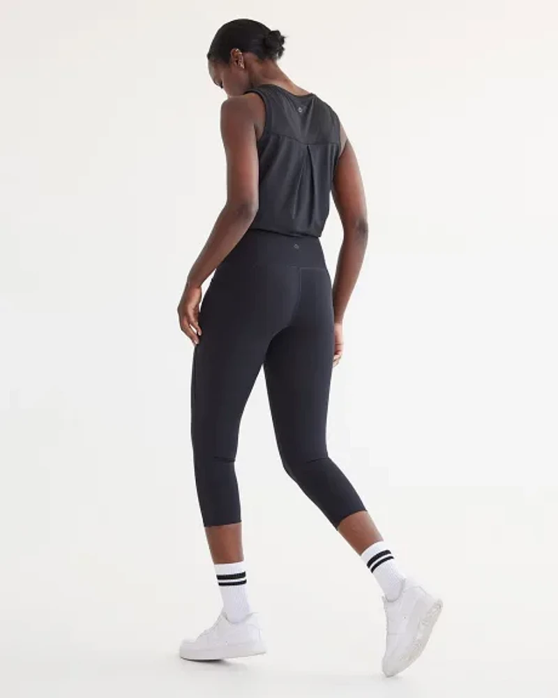 High-Rise Pulse Capri Legging with Pockets, Hyba