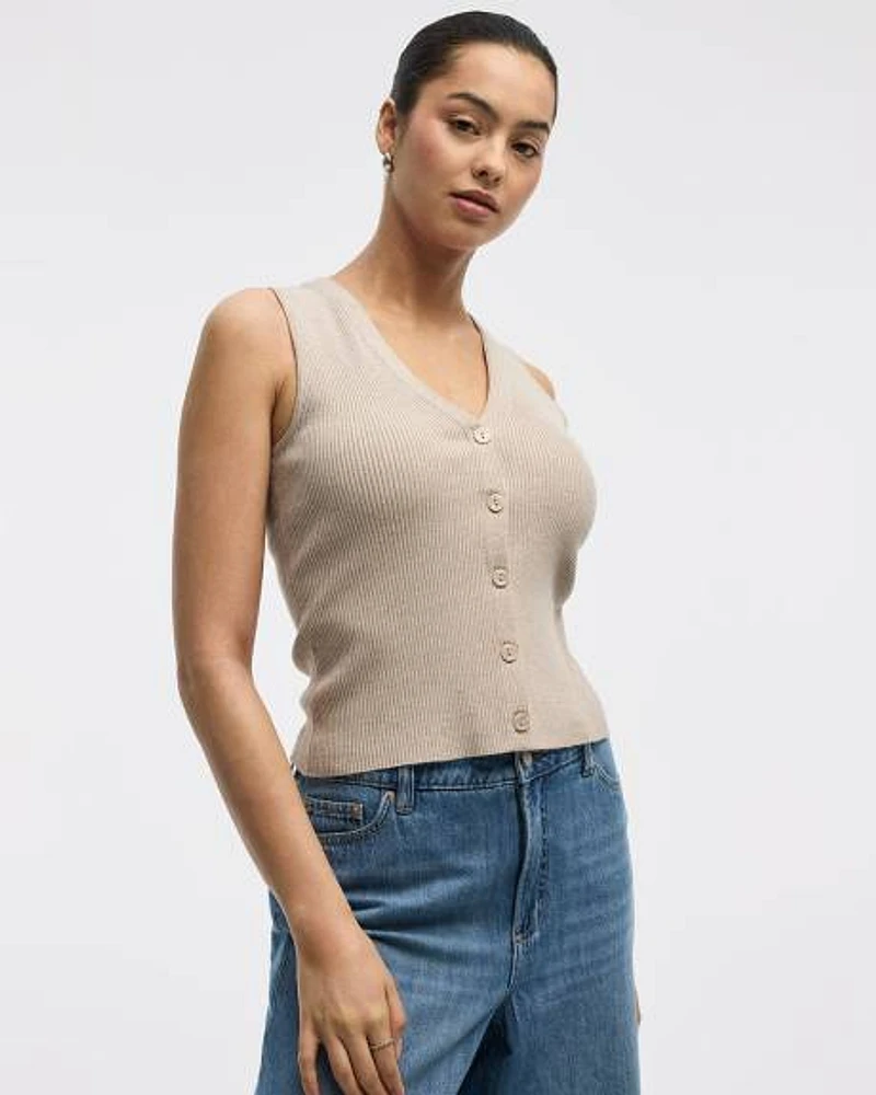Veste côtelée à col V