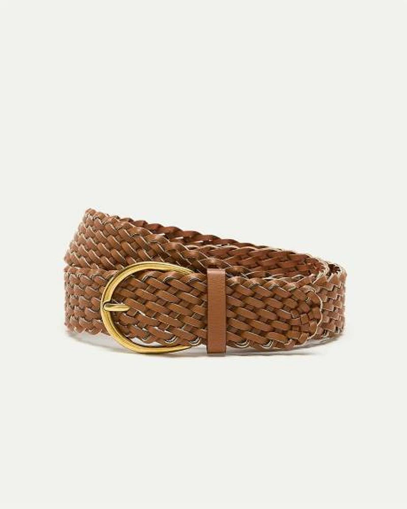 Ceinture tressée en faux cuir