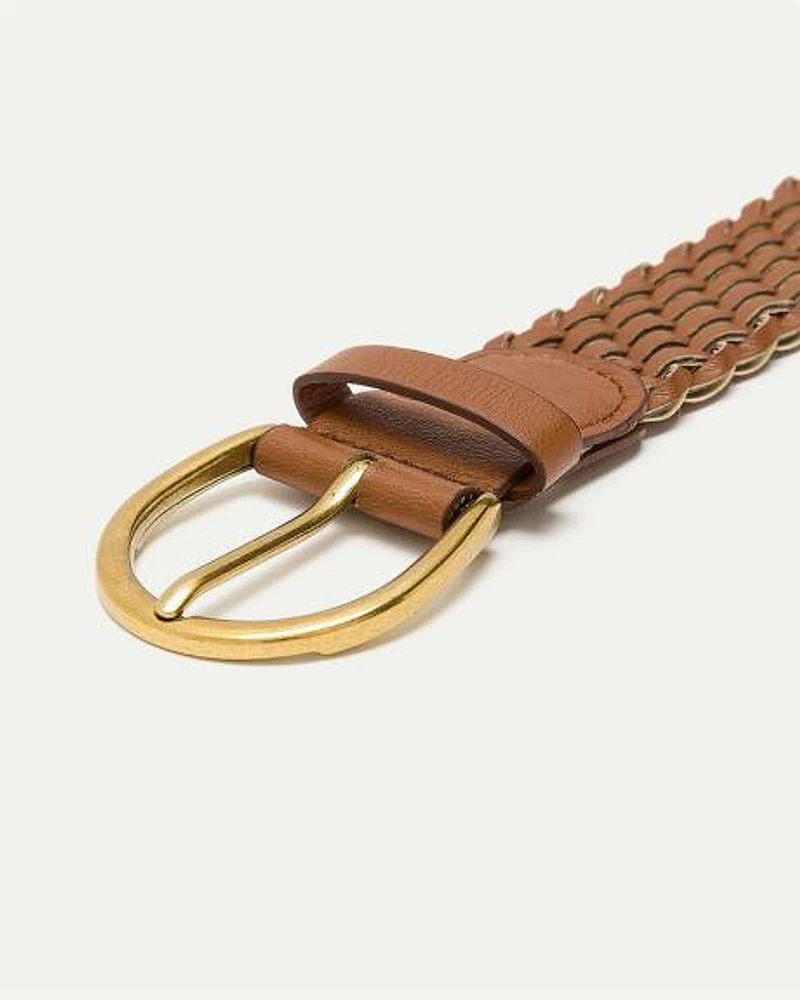 Ceinture tressée en faux cuir