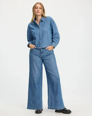 Wide-Leg High-Rise Jean