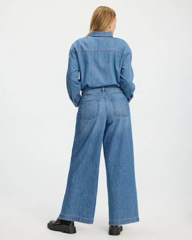 Wide-Leg High-Rise Jean