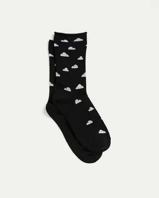Bamboo Viscose Anklet Socks with Clouds