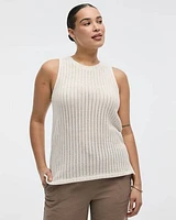 Camisole crochetée à col rond