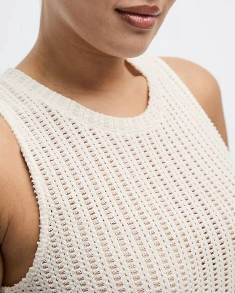 Camisole crochetée à col rond