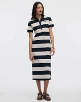 Striped Short-Sleeve Polo Dress