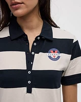 Striped Short-Sleeve Polo Dress