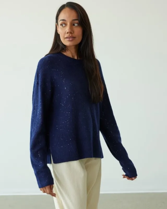 Long Sleeve Crewneck Sequin Top