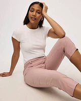Slim-Leg High-Rise Capri Pants