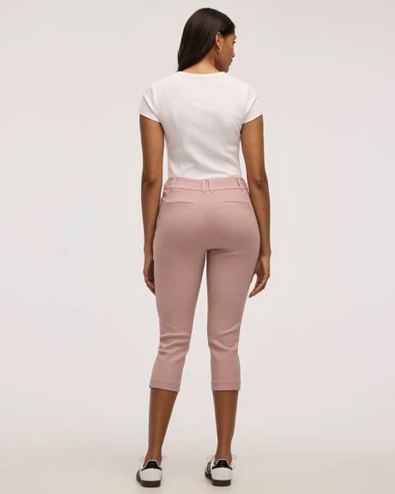 Slim-Leg High-Rise Capri Pants