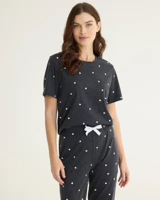 Short-Sleeve Crew-Neck Pyjama Top