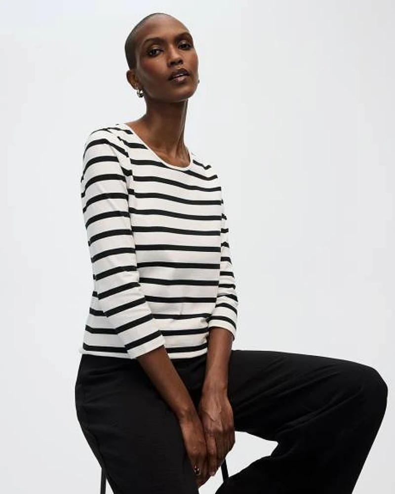 Crew-Neck Striped Top