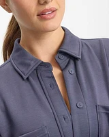 Long-Sleeve Overshirt with Patch Pockets