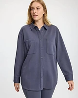 Long-Sleeve Overshirt with Patch Pockets