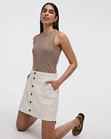 Jupe-short en mélange de lin