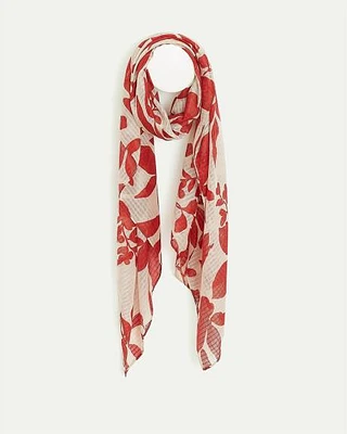 Scarf with Floral Pattern