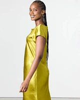 Robe maxi à manches très courtes et col bateau