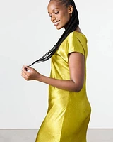 Robe maxi à manches très courtes et col bateau