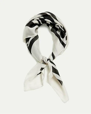 Square Satin Scarf with Abstract Print