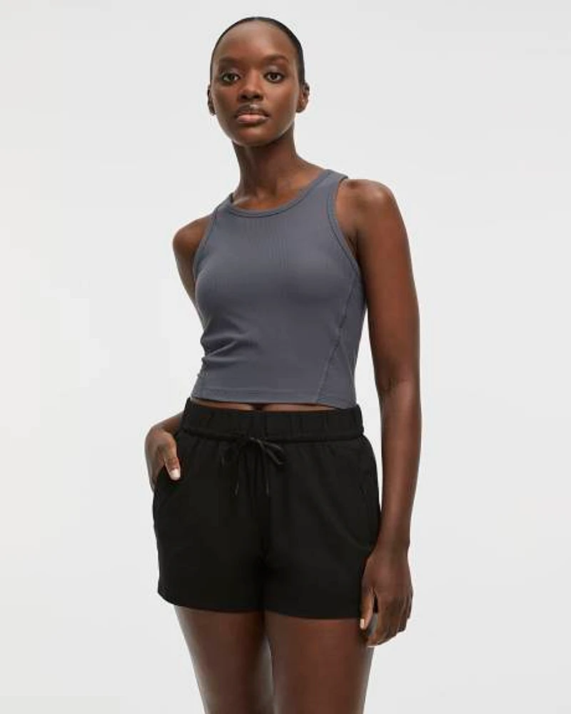 Stretch Pull-On Shorts with Zipped Pockets