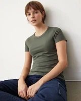 Short-Sleeve Crew-Neck Ribbed Tee