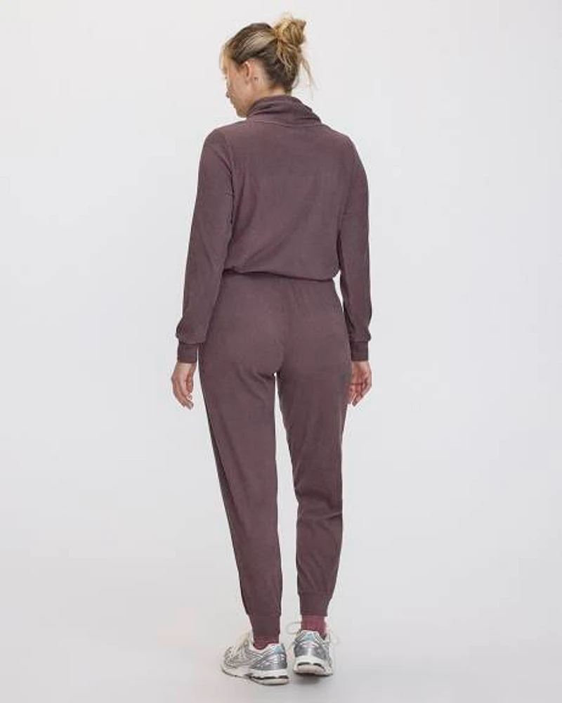 Pantalon jogger en tricot ottoman velours