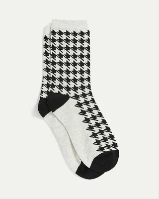 Houndstooth Cotton Socks
