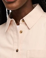 Long-Sleeve Linen Blend Shirt