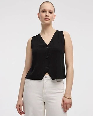 Sleeveless Buttoned-Down Vest