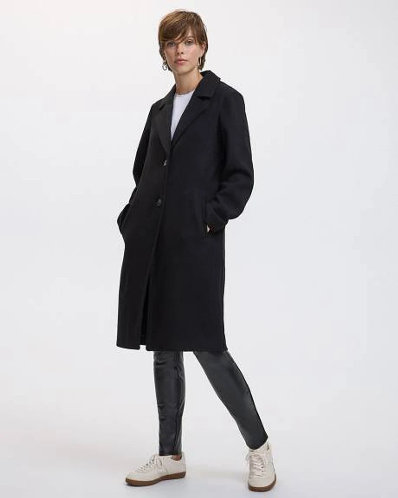 Long Coat with Two-Button Closure