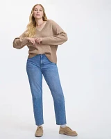 PlushSoft Long-Sleeve V-Neck Sweater